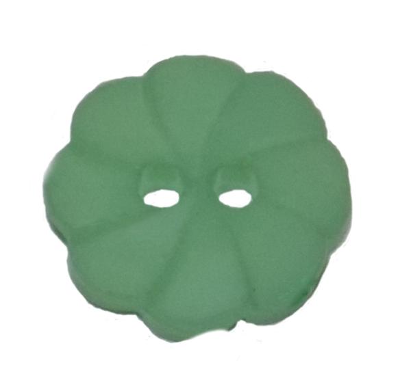 Kids button as a flower in dark green 12 mm 0,47 inch